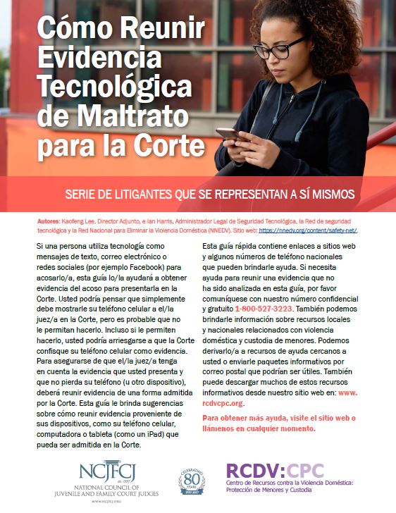 cover photo of Cómo Reunir Evidencia Tecnológica de Maltrato para la Corte